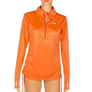 Avia 1-4 Zip Pullover Performance Wear Athletic Thumb Holes Side Drawstring SZ S